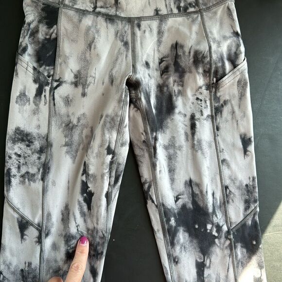 Lululemon Fast and Free Tight II 25" *Game Day Dark Chrome Black Multi Size 4 - Picture 15 of 16